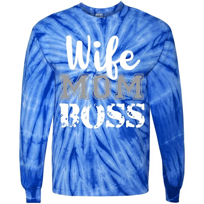 Wife Mom Boss Fashion Gift For MotherS Day Tie-Dye Long Sleeve Shirt