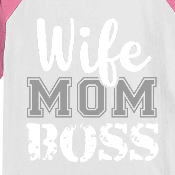 Wife Mom Boss Fashion Gift For MotherS Day Kids Colorblock Raglan Jersey