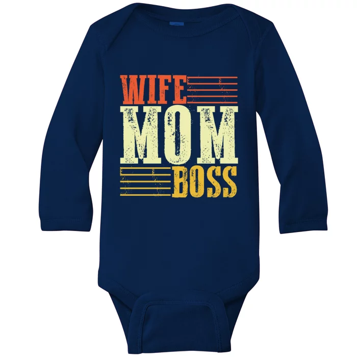 Wife Mom Boss Boss Day Gift Baby Long Sleeve Bodysuit