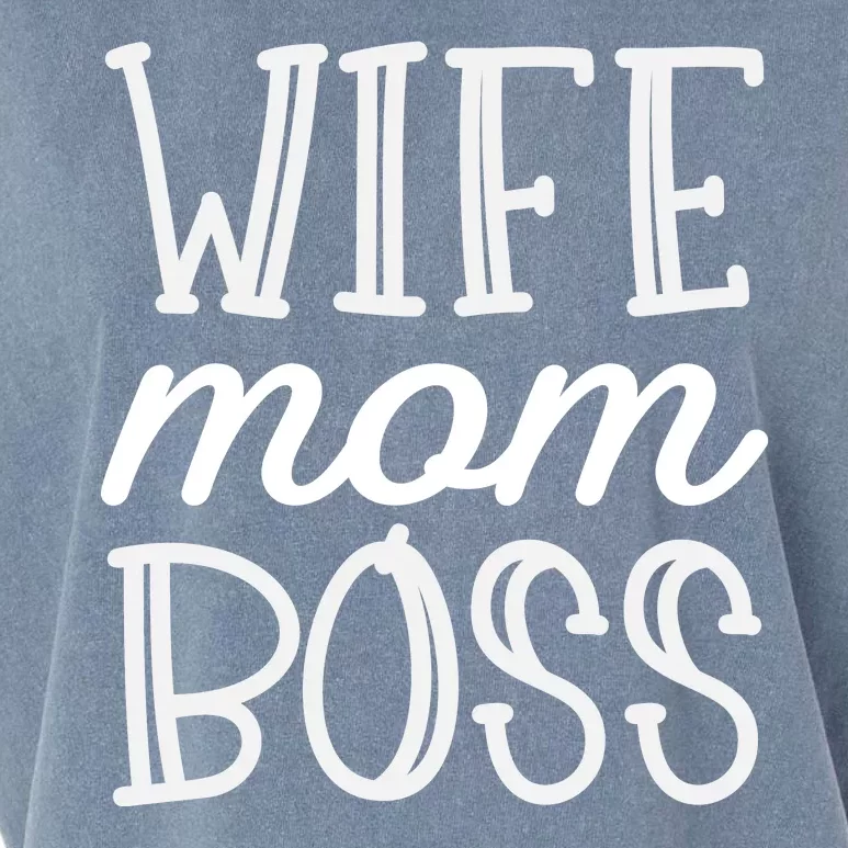 Wife Mom Boss Garment-Dyed Women's Muscle Tee