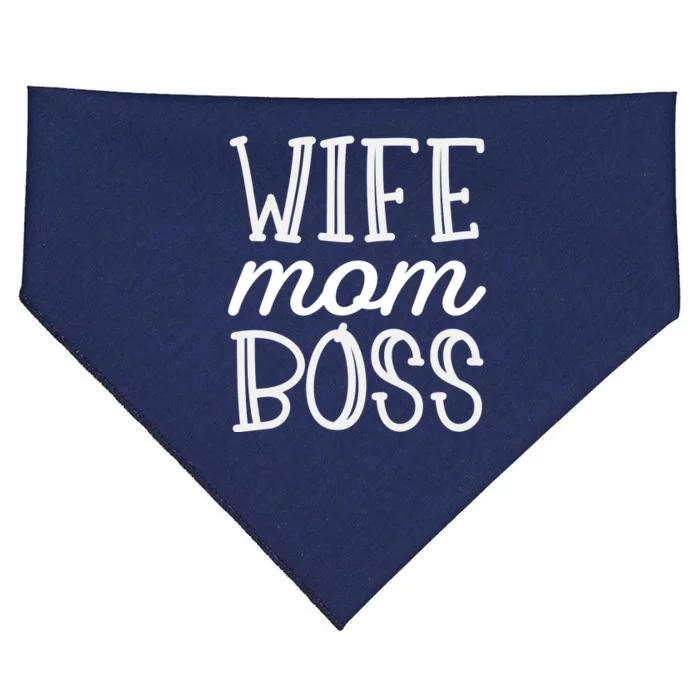 Wife Mom Boss USA-Made Doggie Bandana