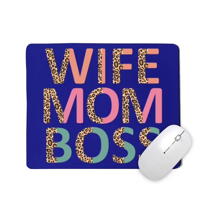 Wife Mom Boss Mother's Day Mother Leopard Print Mom Gift Mousepad