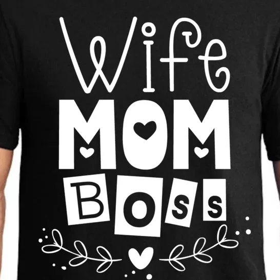 Wife Mom Boss Funny Mother Mama Mommy Gift Pajama Set