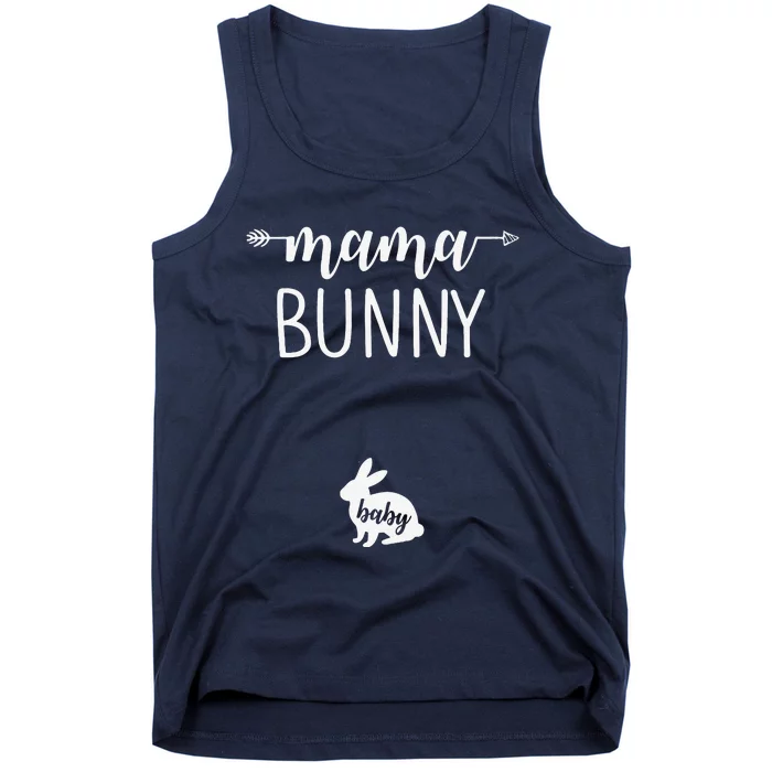 Womens Mama Bunny Pregnancy Announcement Costume Easter Day Tank Top