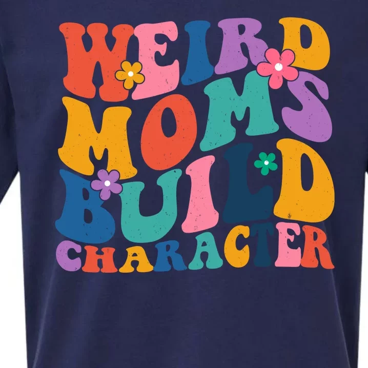 Weird Moms Build Character Funny Retro Sueded Cloud Jersey T-Shirt