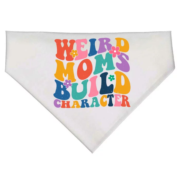 Weird Moms Build Character Funny Retro USA-Made Doggie Bandana