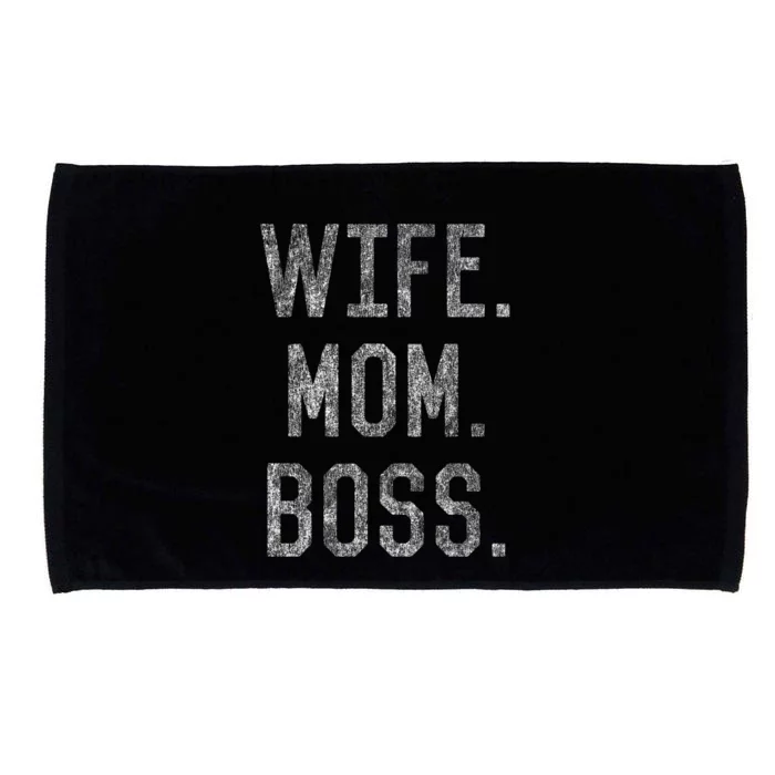 Wife Mom Boss Funny Mothers Day Gift Microfiber Hand Towel