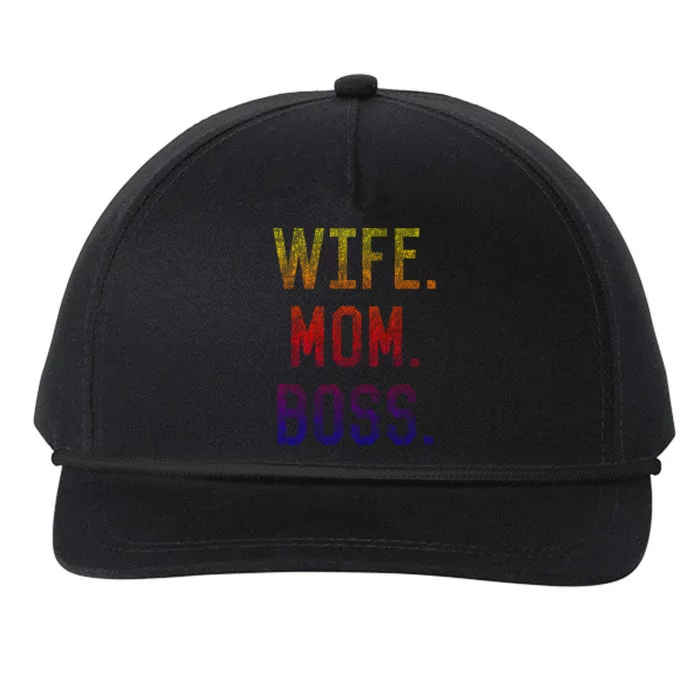 Wife Mom Boss Funny Mothers Day Great Gift Snapback Five-Panel Rope Hat