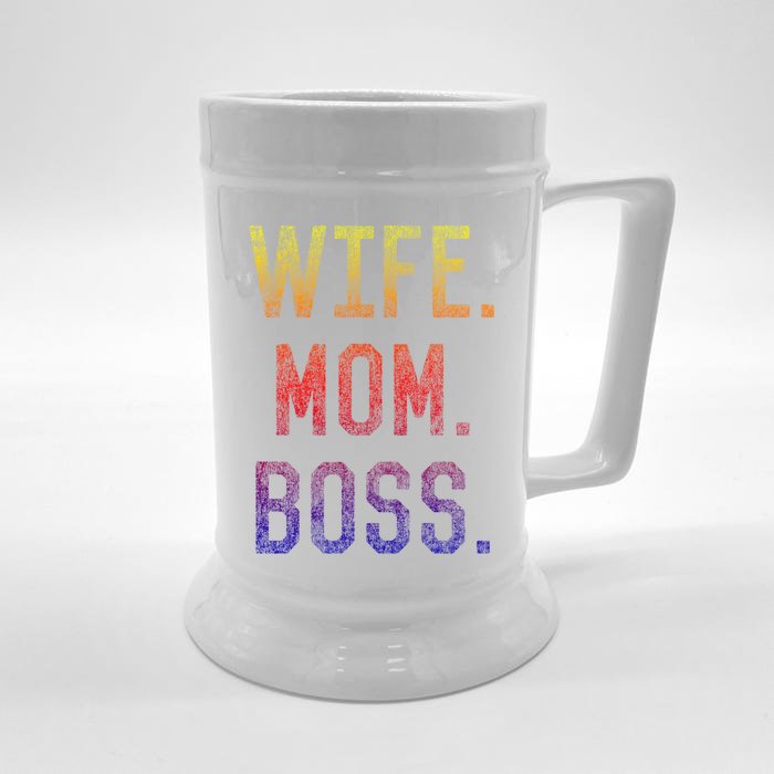 Wife Mom Boss Funny Mothers Day Great Gift Front & Back Beer Stein