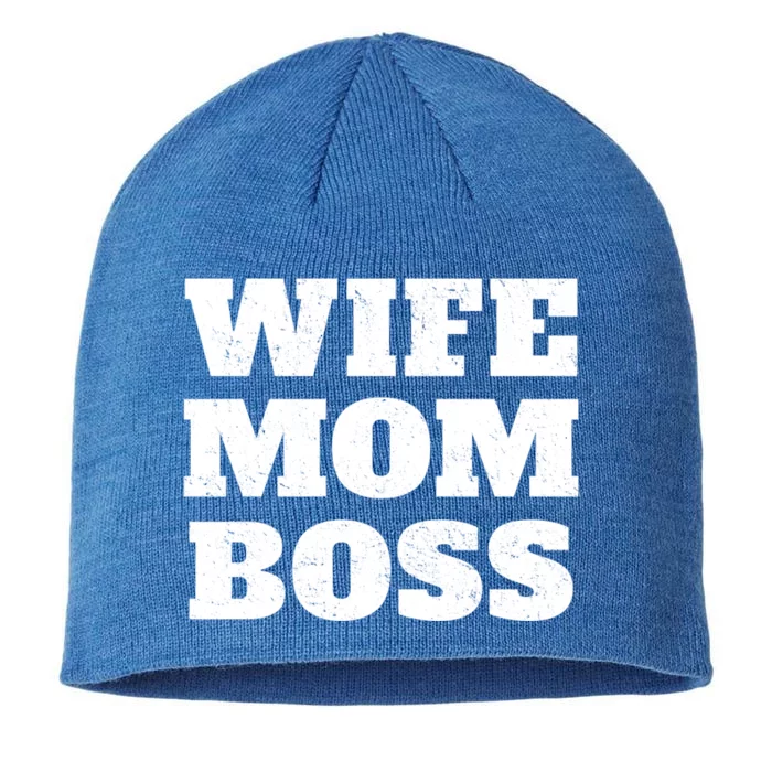 Wife Mom Boss Funny Mother's Day Boss's Day Mother Employer Funny Gift 8 1/2in Sustainable Knit Beanie