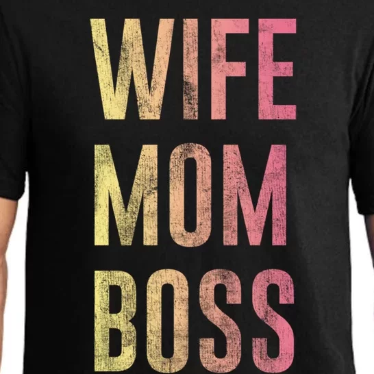 Wife Mom Boss Gradient Stacked Gift Pajama Set