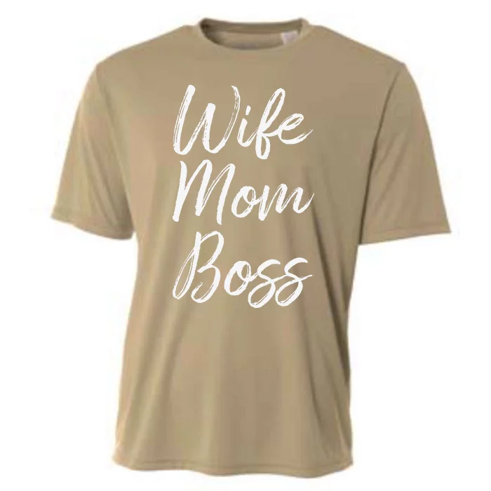 Wife Mom Boss Lady Funny Mommy Cute Cooling Performance Crew T-Shirt