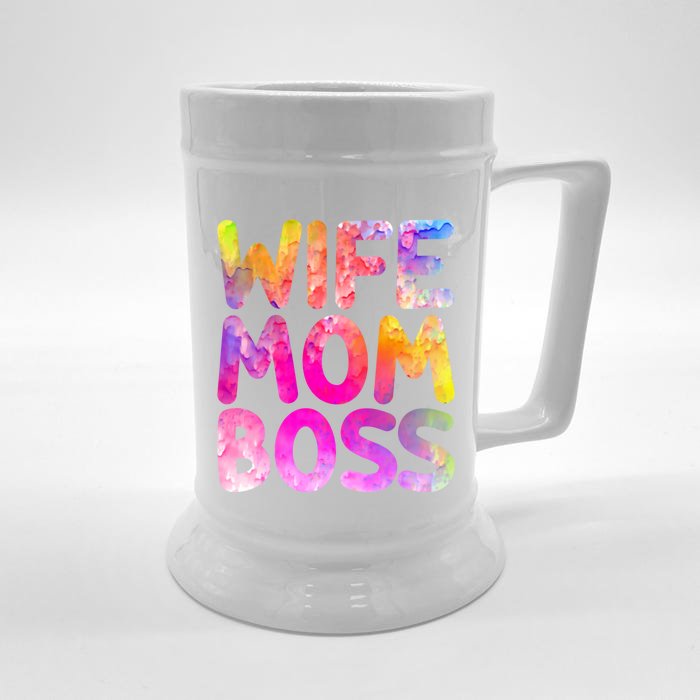 Wife Mom Boss Funny Mother's Day Great Gift Front & Back Beer Stein