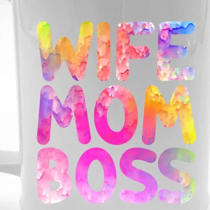 Wife Mom Boss Funny Mother's Day Great Gift Front & Back Beer Stein