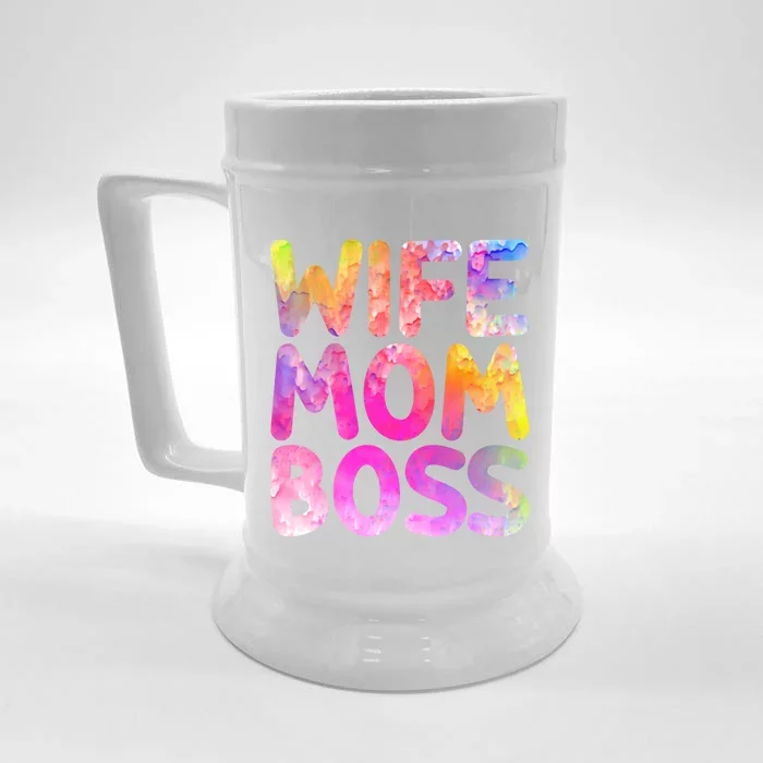 Wife Mom Boss Funny Mother's Day Great Gift Front & Back Beer Stein