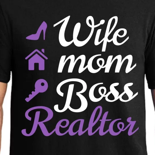 Wife Mom Boss And Realtor Gift Pajama Set