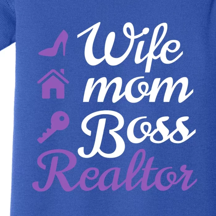 Wife Mom Boss And Realtor Gift Baby Bodysuit