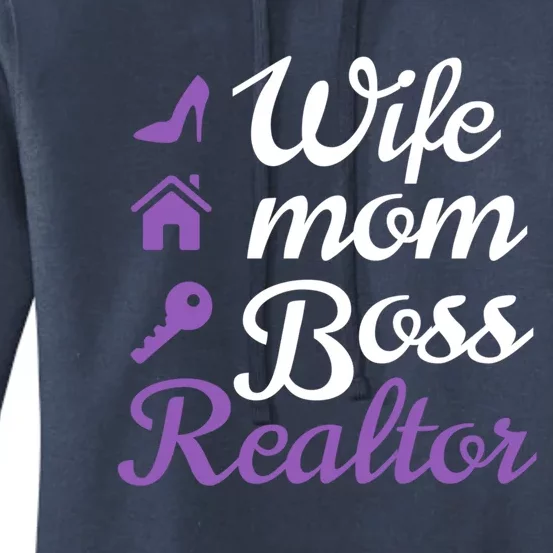 Wife Mom Boss And Realtor Gift Women's Pullover Hoodie