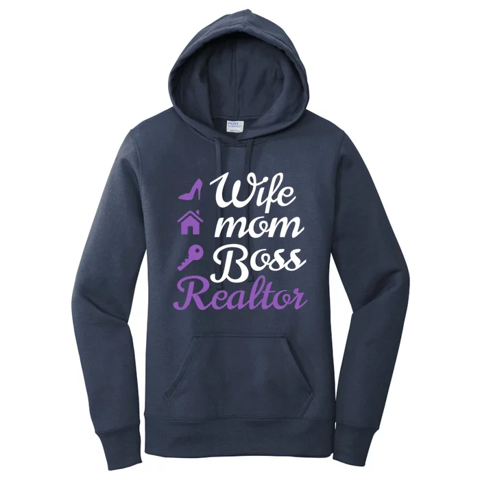 Wife Mom Boss And Realtor Gift Women's Pullover Hoodie