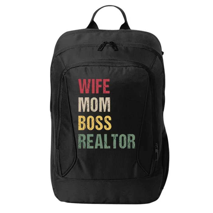 Wife Mom Boss Realtor Gift City Backpack