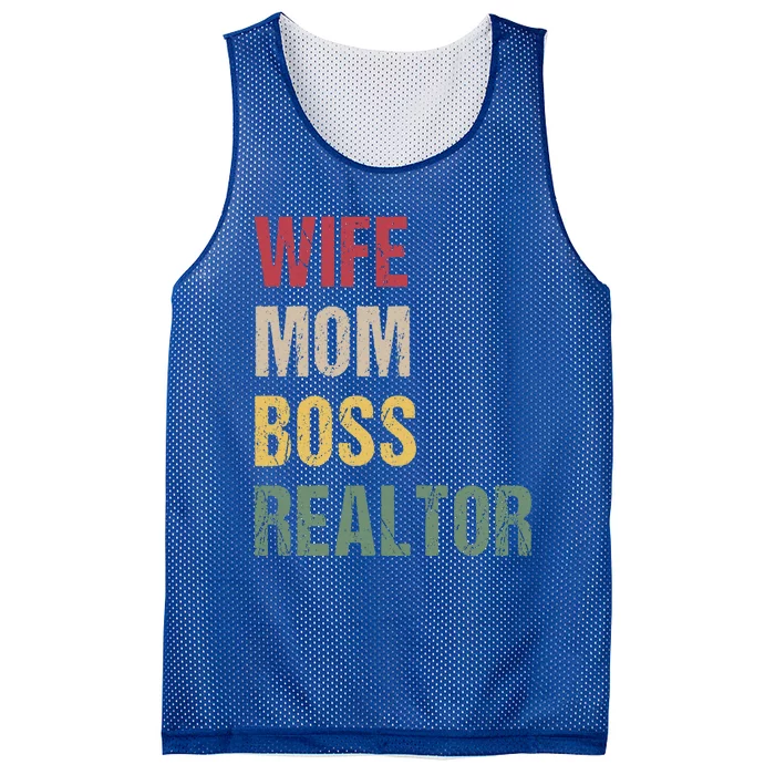 Wife Mom Boss Realtor Gift Mesh Reversible Basketball Jersey Tank