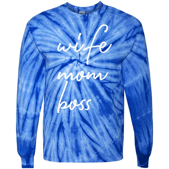 Wife Mom Boss Lady Funny Cute Mommy Cute Gift Tie-Dye Long Sleeve Shirt