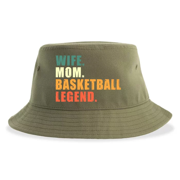 Wife Mom Basketball Legend Basketball Mom Gift Sustainable Bucket Hat