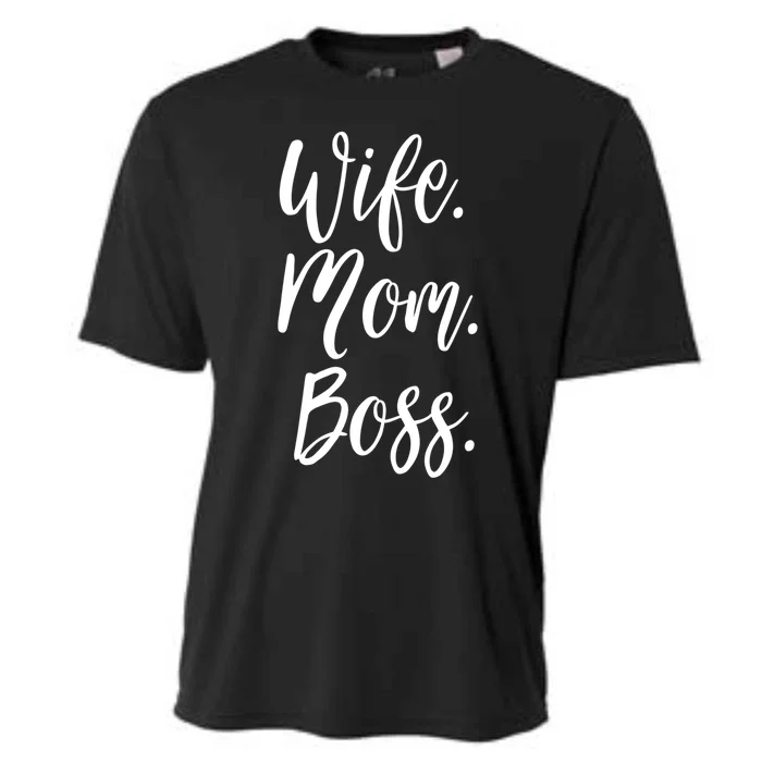 Wife Mom Boss Lady Mommy Cute Funny Gift Cooling Performance Crew T-Shirt