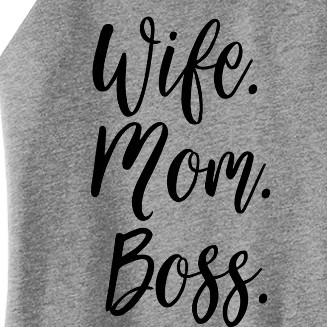 Wife Mom Boss Lady Mommy Cute Funny Gift Women’s Perfect Tri Rocker Tank