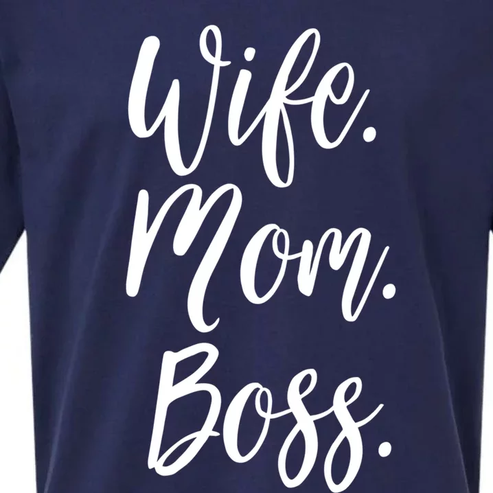 Wife Mom Boss Lady Mommy Cute Funny Gift Sueded Cloud Jersey T-Shirt