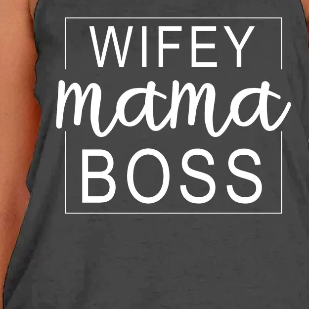 Wifey Mama Boss Women's Knotted Racerback Tank