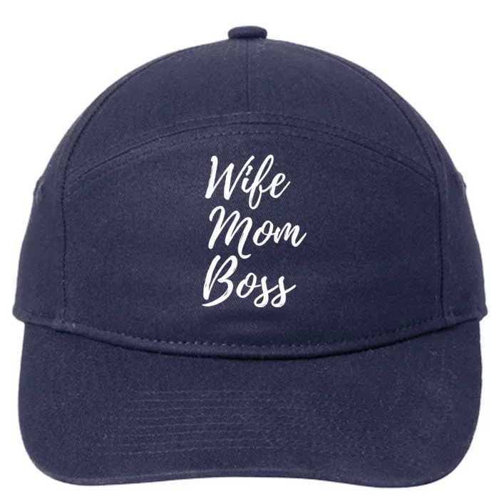 Wife Mom Boss Lady Gift 7-Panel Snapback Hat