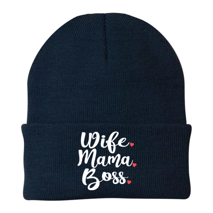 Wife Mama Boss Mother's Day Mom Cool Mama New Mom Gift Knit Cap Winter Beanie