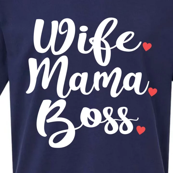 Wife Mama Boss Mother's Day Mom Cool Mama New Mom Gift Sueded Cloud Jersey T-Shirt