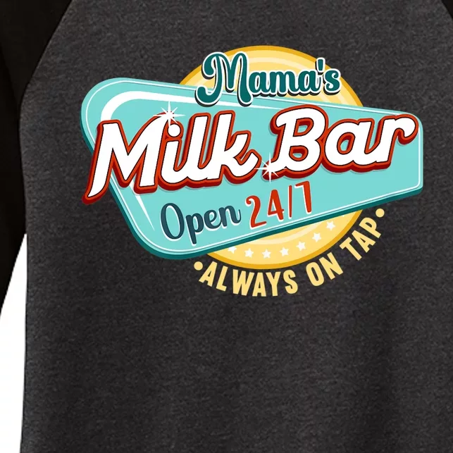 Wo Mama's Boobery Milkshake Breast Milk Bar I Breastfeeding Women's Tri-Blend 3/4-Sleeve Raglan Shirt