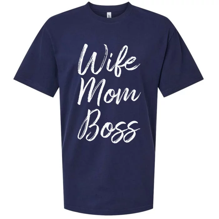 Wife Mom Boss Lady Funny Mommy Cute Sueded Cloud Jersey T-Shirt