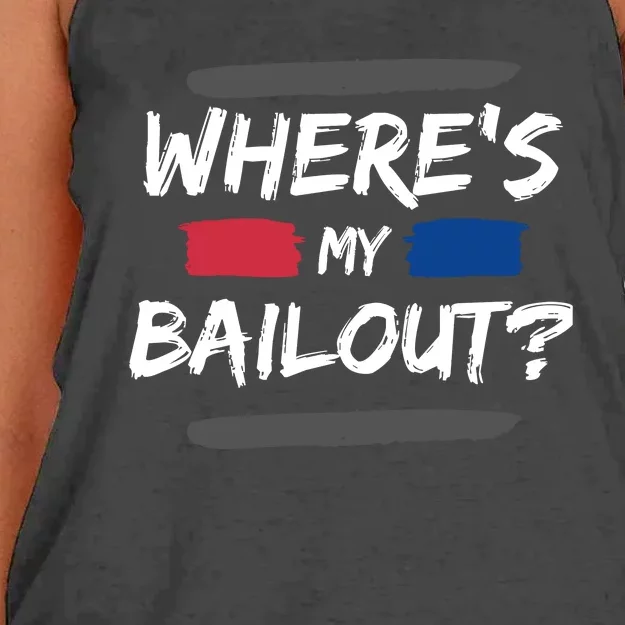 Where's My Bailout Funny Bank Failure Women's Knotted Racerback Tank