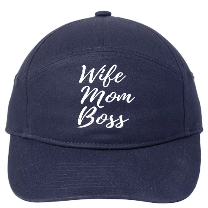 Wife Mom Boss Lady Gift 7-Panel Snapback Hat