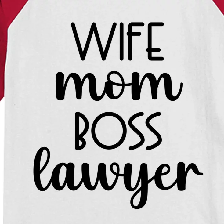 Wife Mom Boss Lawyer Funny Gift Kids Colorblock Raglan Jersey