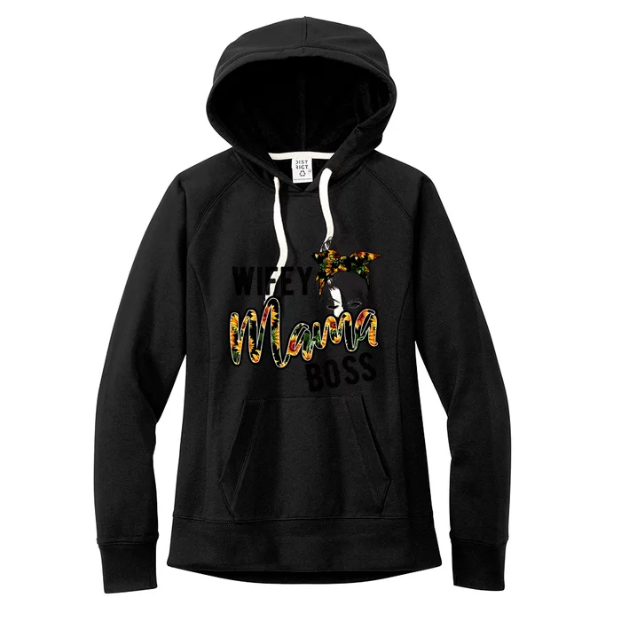 Wife Mom Boss Mom Life Happy Mothers Day Gift Women's Fleece Hoodie