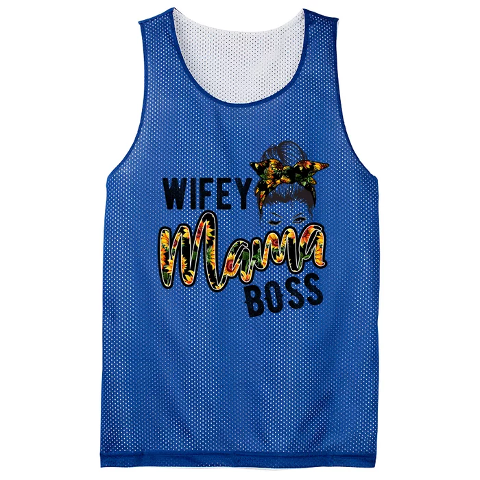 Wife Mom Boss Mom Life Happy Mothers Day Gift Mesh Reversible Basketball Jersey Tank