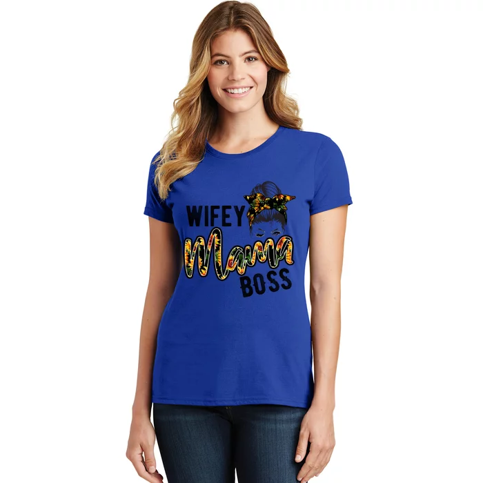 Wife Mom Boss Mom Life Happy Mothers Day Gift Women's T-Shirt