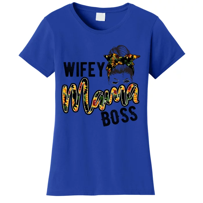 Wife Mom Boss Mom Life Happy Mothers Day Gift Women's T-Shirt