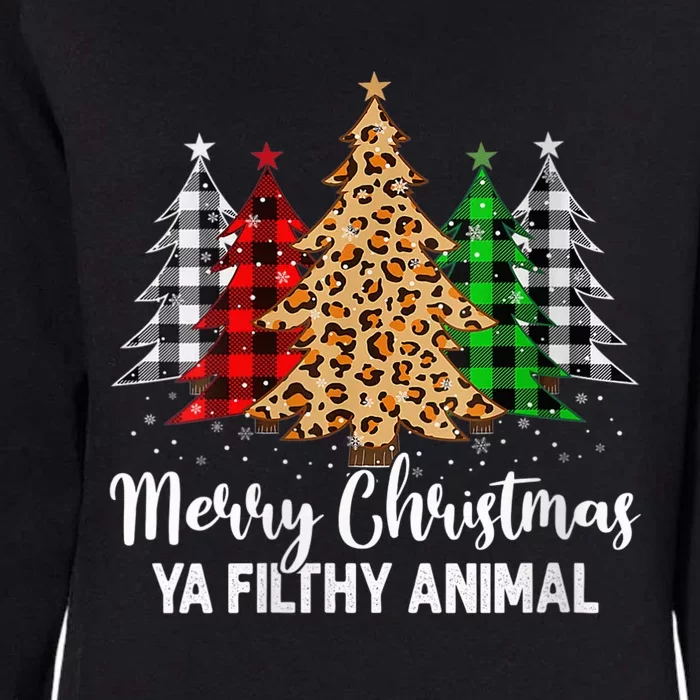 Wo Merry Christmas Animal Filthy Ya Plaid Xmas Tree Pajamas Womens California Wash Sweatshirt