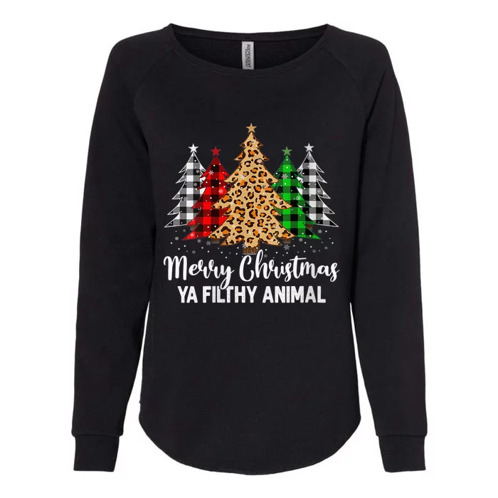 Wo Merry Christmas Animal Filthy Ya Plaid Xmas Tree Pajamas Womens California Wash Sweatshirt