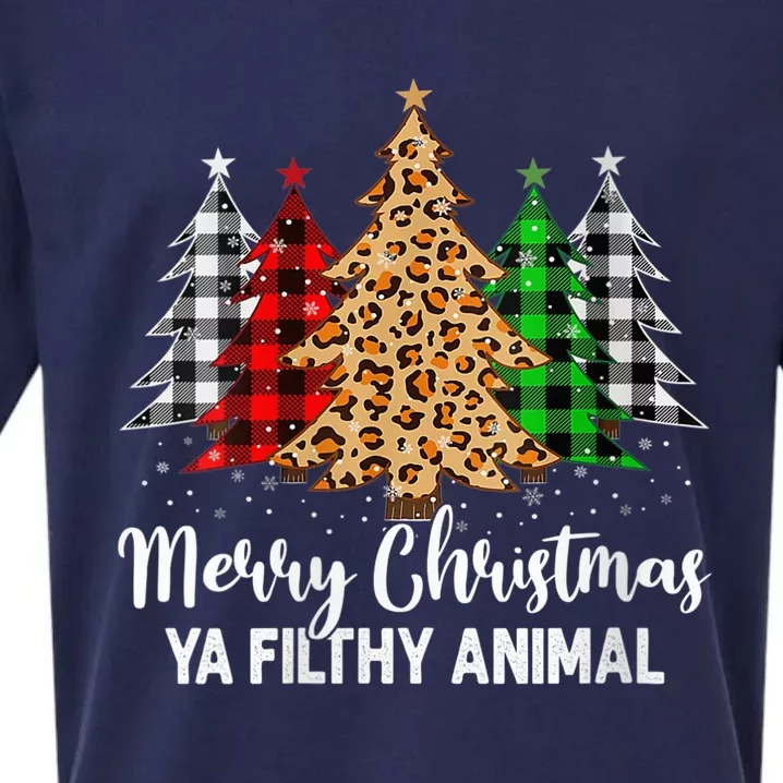 Wo Merry Christmas Animal Filthy Ya Plaid Xmas Tree Pajamas Sueded Cloud Jersey T-Shirt