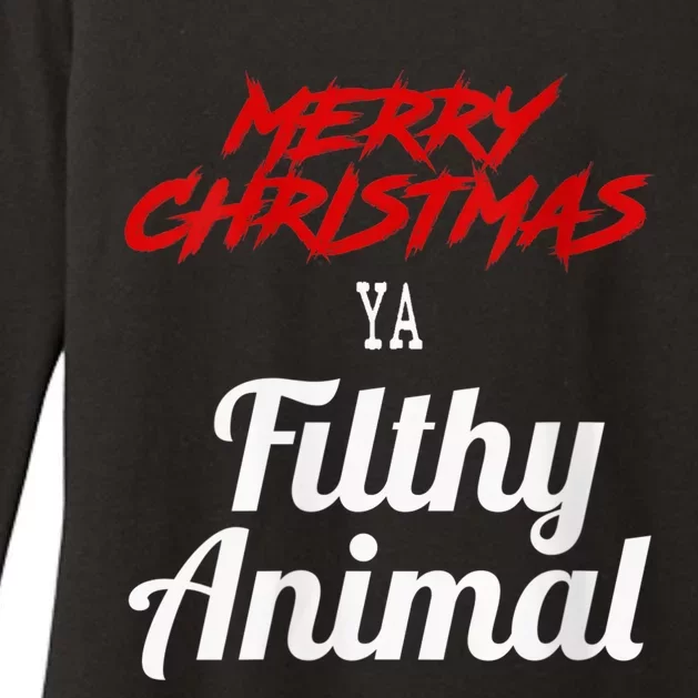 Wo Merry Christmas Animal Filthy Ya V-Neck Womens CVC Long Sleeve Shirt