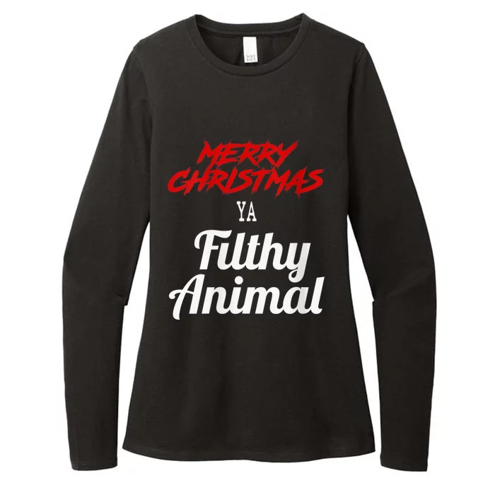 Wo Merry Christmas Animal Filthy Ya V-Neck Womens CVC Long Sleeve Shirt