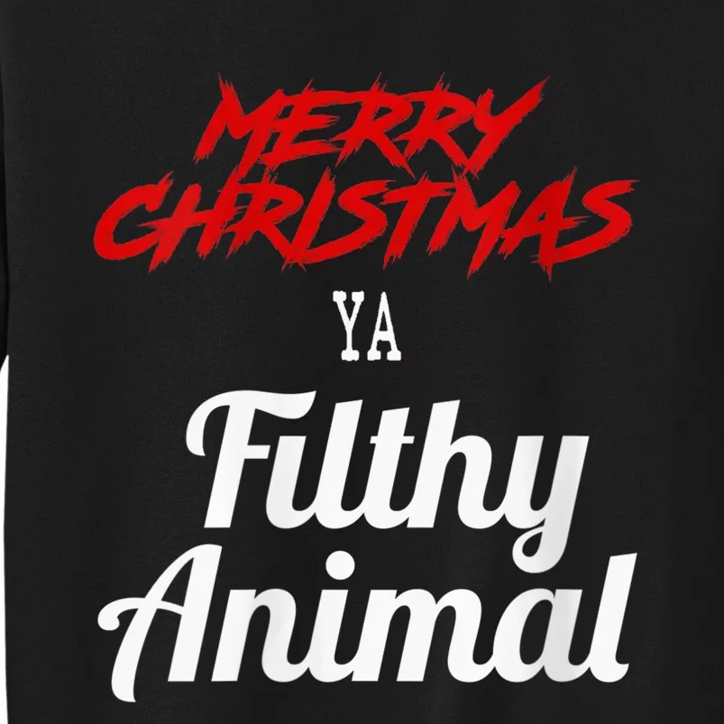 Wo Merry Christmas Animal Filthy Ya V-Neck Tall Sweatshirt