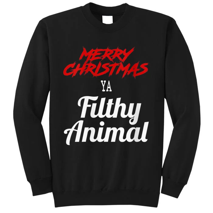 Wo Merry Christmas Animal Filthy Ya V-Neck Tall Sweatshirt